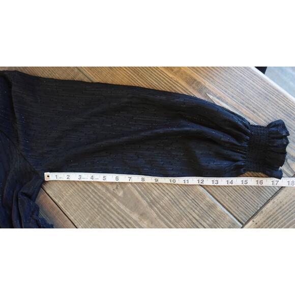 Vintaage Maxi Dress 8 Black Boho Ruffle Tiered Sheer Whimsigoth Goth Witchy Boho - Picture 9 of 12